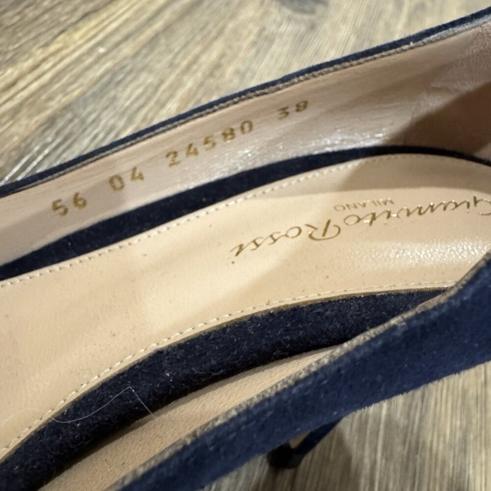 Gianvito Rossi Blue Suede Manolo Blahnik Pointed Toe Pumps - Picture 5 of 11